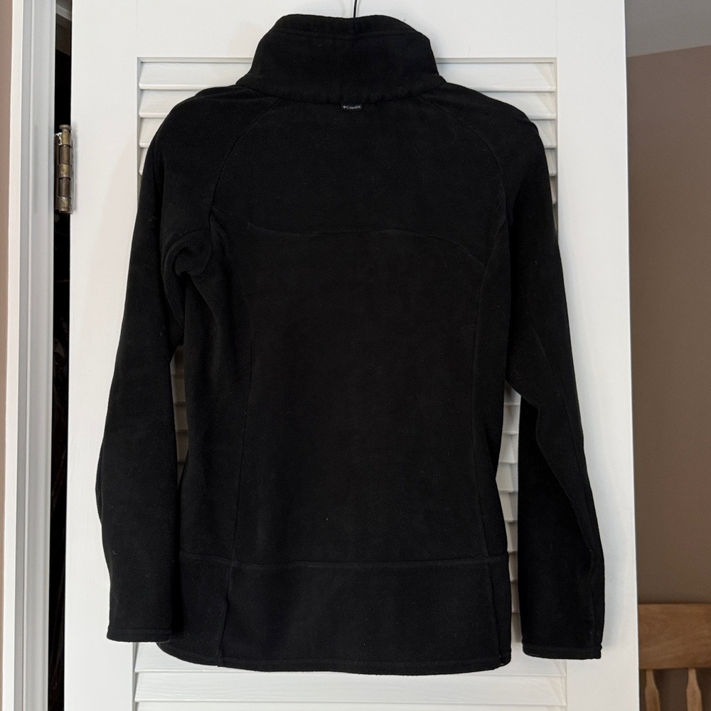Columbia Women’s Black Fleece Zip Pullover Size Small Cozy Layer - Picture 3 of 4